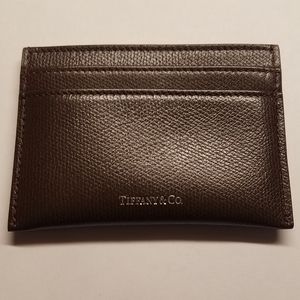COPY - Authentic Tiffany & Co. Card Case in textured brown leather